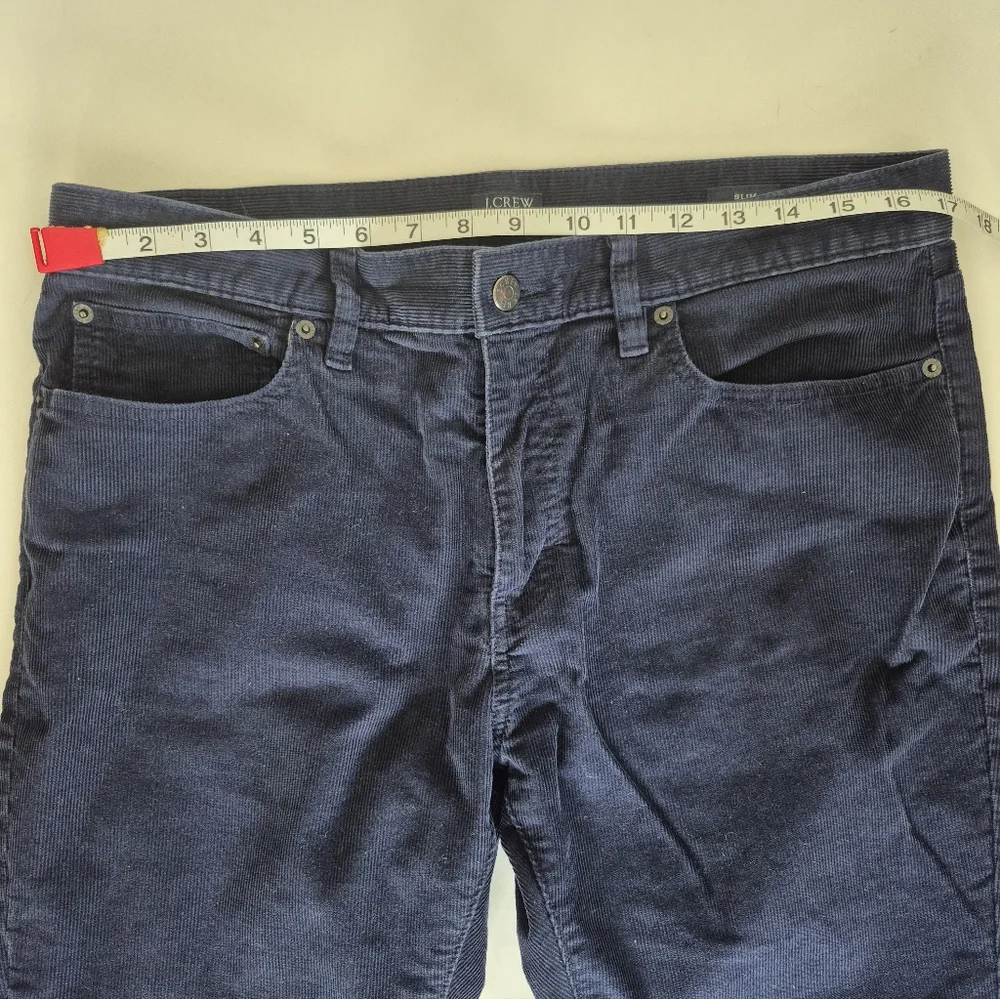 J. Crew Men's Pants Navy Blue Corduroy Flex Slim Size 34 X 30